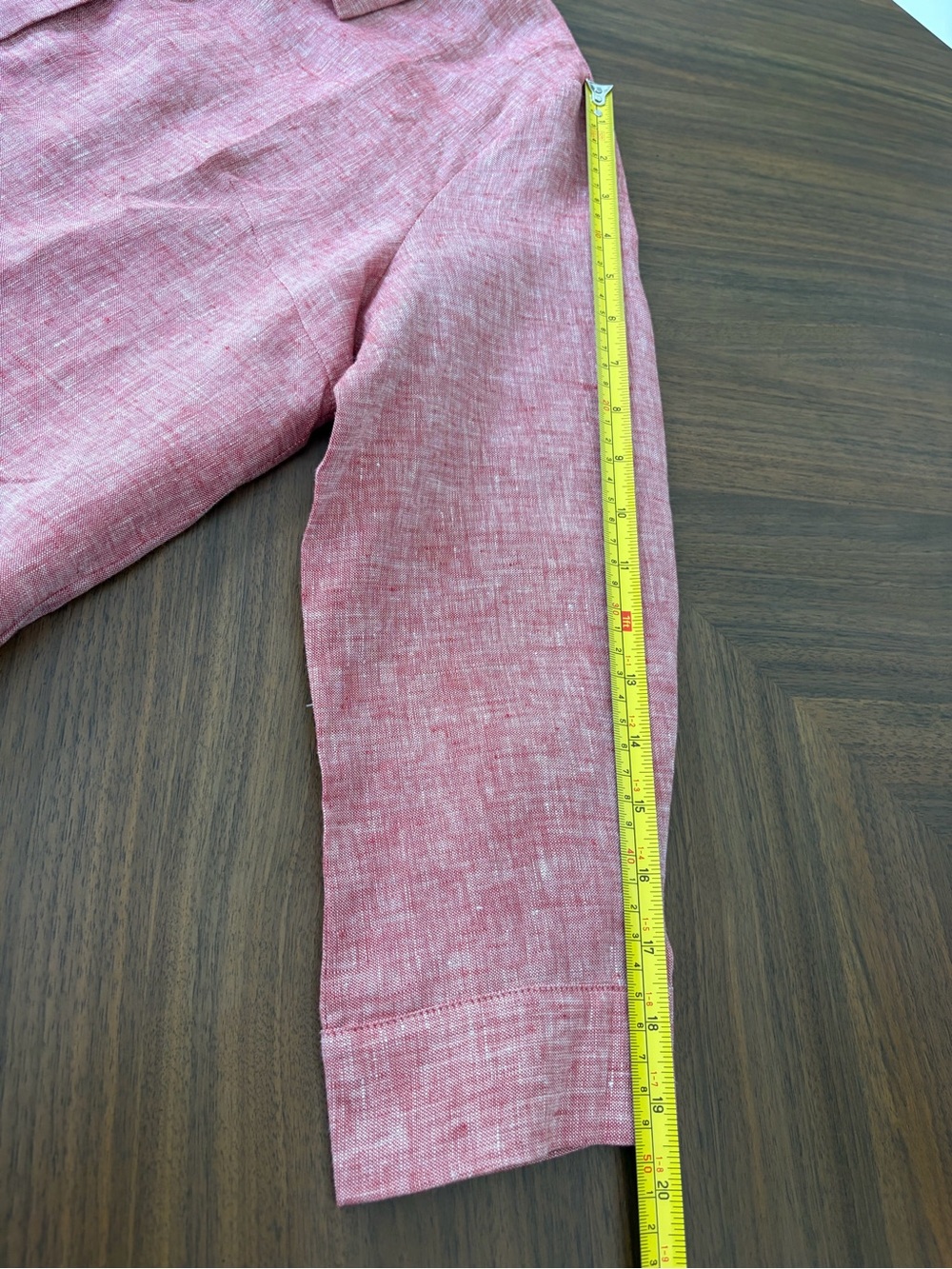 Lintico 100% Linen Buttoned Closure Color-Blocked Shirt Denim Rose M Luxury NWT - Picture 7 of 10